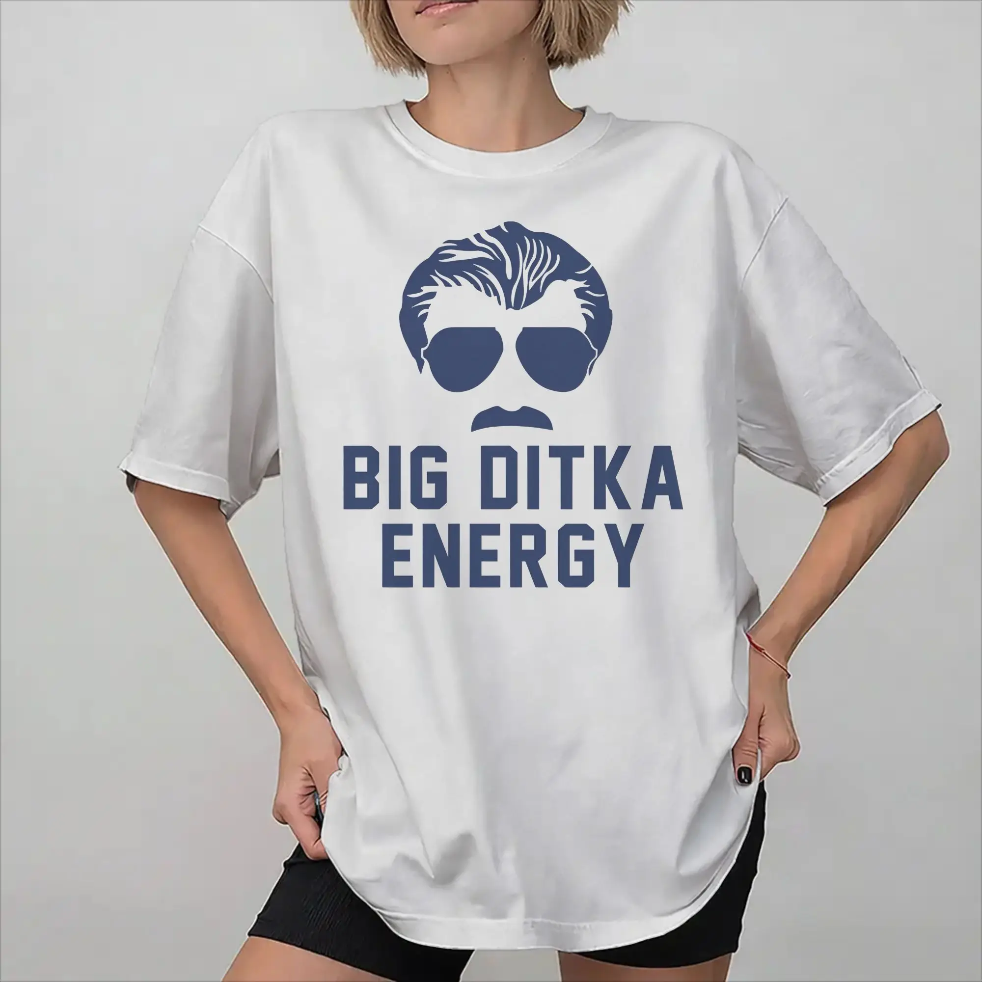 Printed RIP Mike Ditka  T Shirt for Men Women  Pure Cotton T-shirts Short Sleeve Clothes