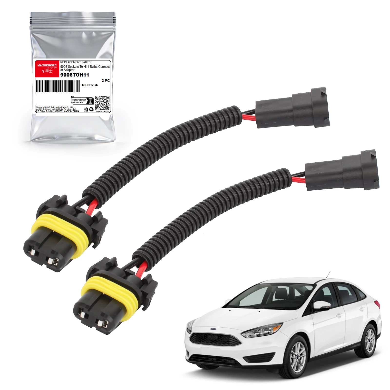 9006 9005 Male To H11 H8 Female Conversion Wiring Harness Socket Adapter Plug Connector Wire Cable For Headlight Fog Light Lamp