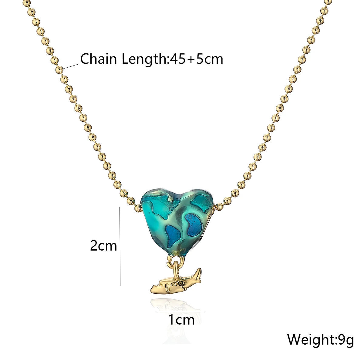 NEWBUY Delicate Heart Plane Pendant Necklaces For Women Girl Gold Color Female Party Jewelry Birthday Gift