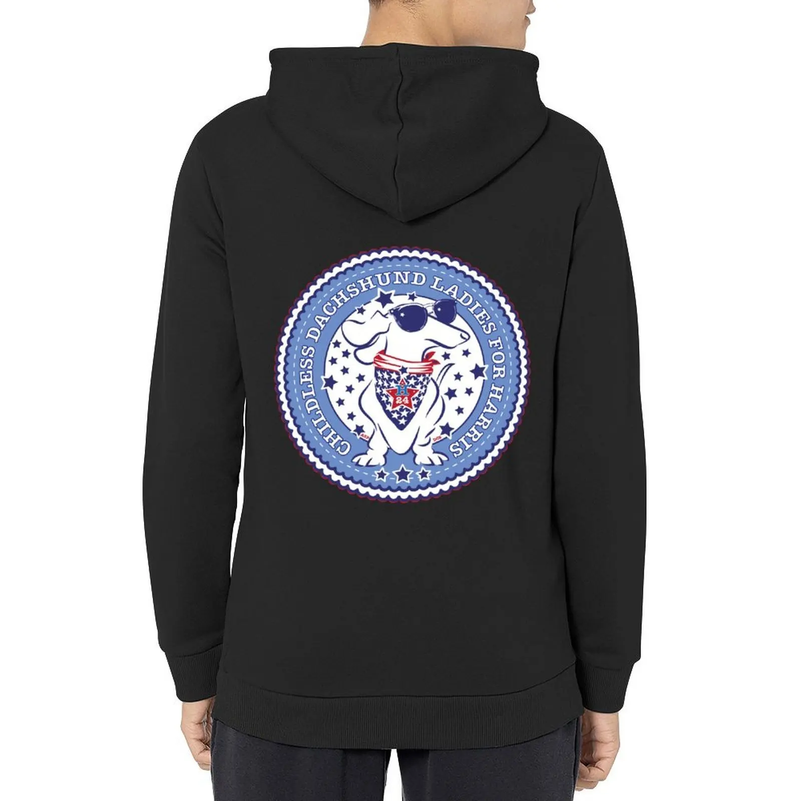 

CHILDLESS DOG LADY - Dachshund Moms For Kamala Harris Hoodie korean style clothes men's clothing fashion men man hoodie