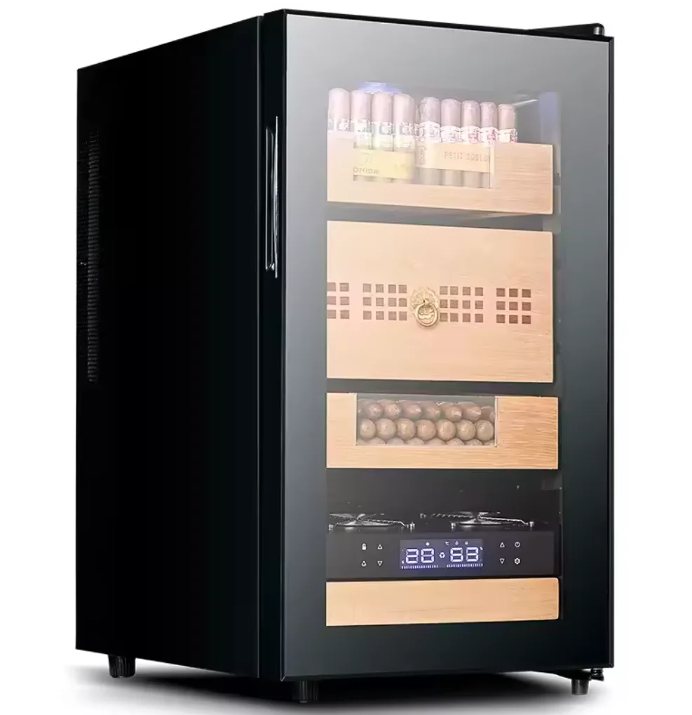 

Wholesale Wine Cigar Humidor Refrigerator Freestanding Compressor Wine Chiller 48L Wine Cooler Cigar Electric Humidor