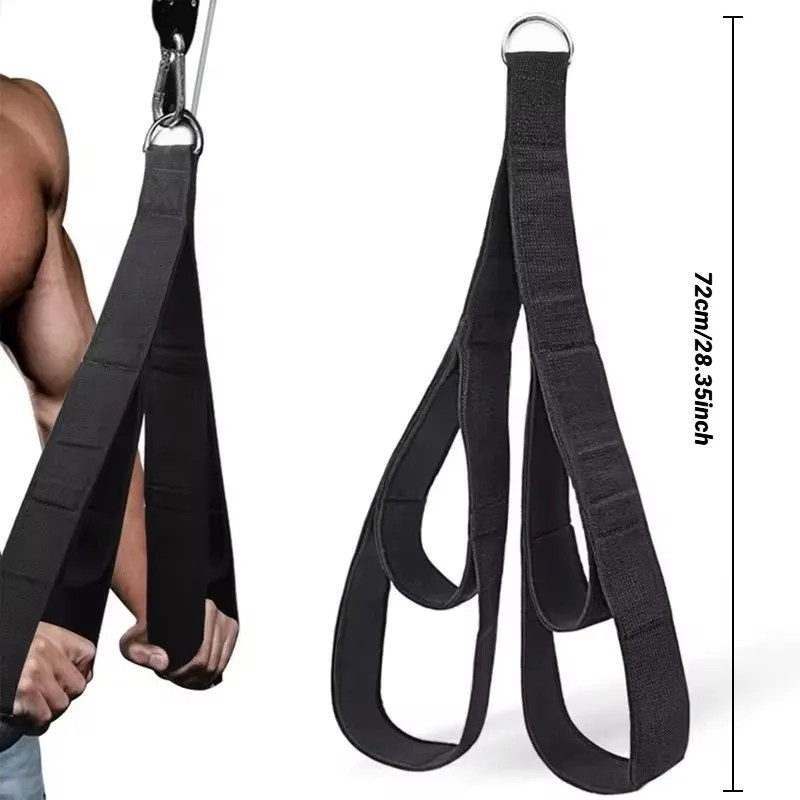 Tricep Rope Pull Down Cable Attachment Double Ended Webbing Strap Gym Workout Biceps Triceps Strength Training Home Fitness Pull