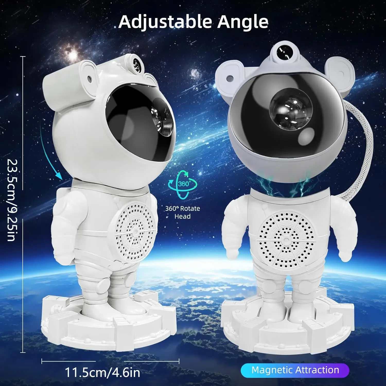 Imagem -02 - Astronauta Projetor Night Light Starry Sky Galaxy Stars Lâmpada Led para Quarto Decoração do Quarto Nightlights Decorativos