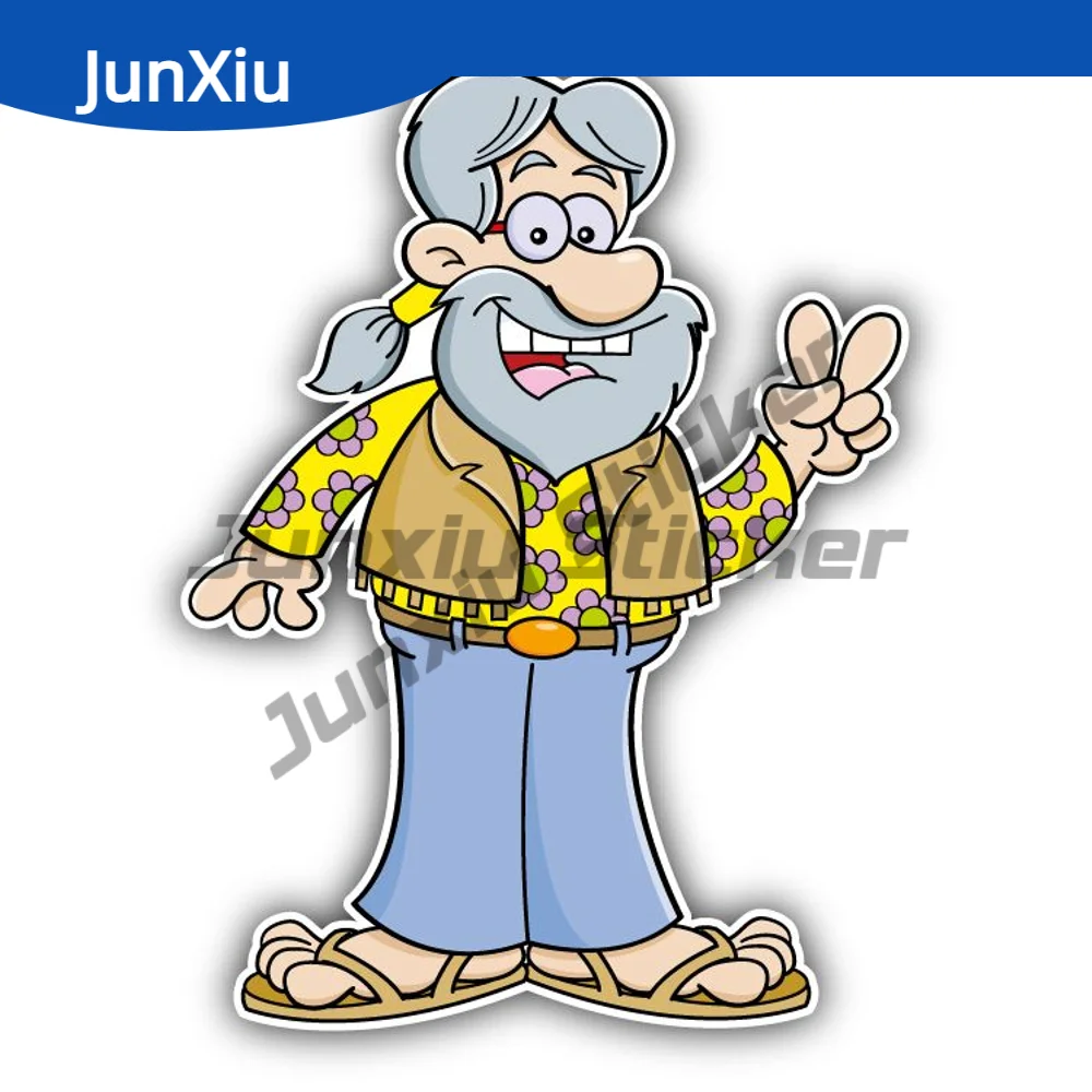 

Old Hippie Music Sticker Decoration Car Camper Accessories Exterior For Car Window Bumper Truck Laptop Decal Auto Waterproofing