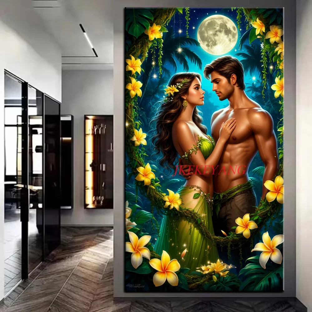 

Romantic Couple and Flowers Picture DIY Diamond Painting Cross Stitch Full Drills Diamond Mosaic New Collection Home Decor