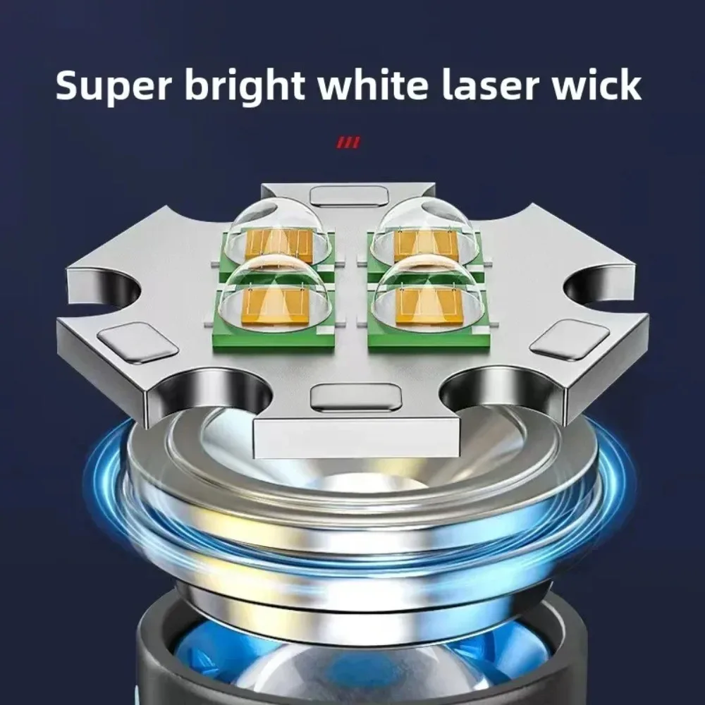 New Flashlight Rechargeable Long Endurance Four Light Sources Strong Light Light Cannon Zoomable Outdoor Long Range