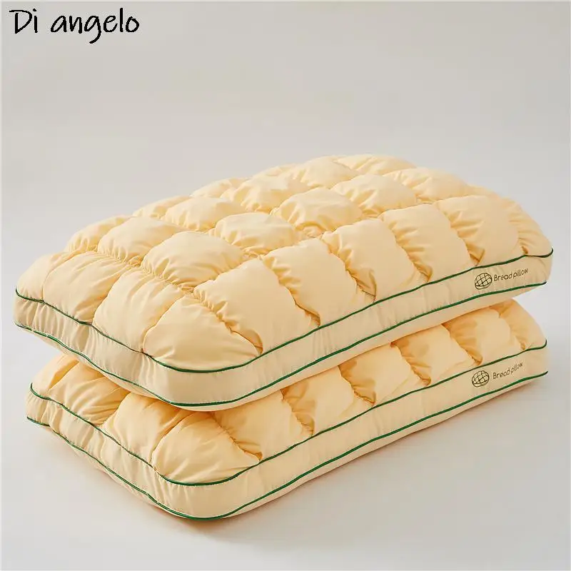 Standard Antibacterial Home Textile  Bread Pillow Filling Down High Quality Neck Health Pillow Vertical Lining Fluffy Pillows #/