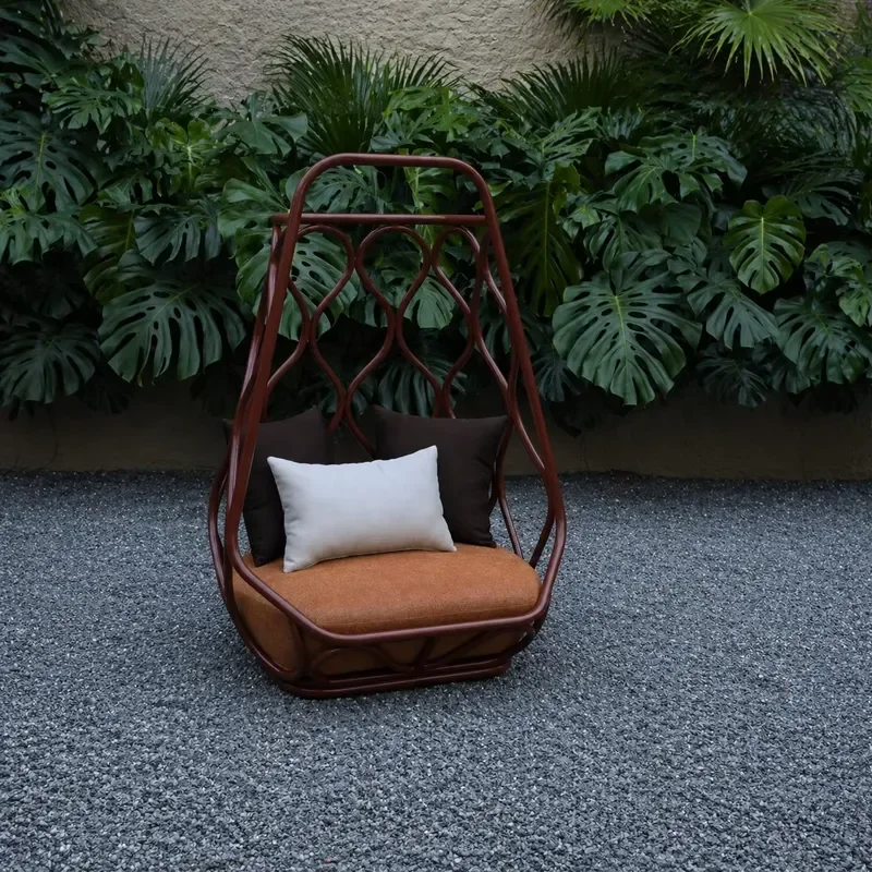 Commercial Modern Outdoor Aluminum Swing Chair with Quick-Dry Cushion for Hotels & Resorts