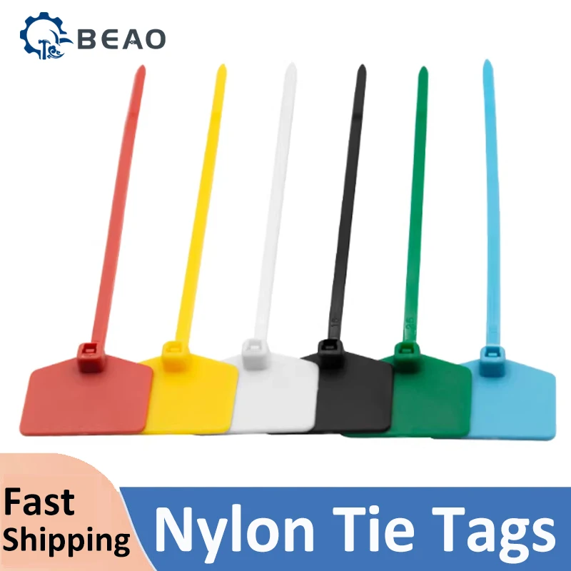 2~50Pcs Nylon Cable Ties Tag Self-Locking Zip Ties Label Identification tag for Plant Item classification
