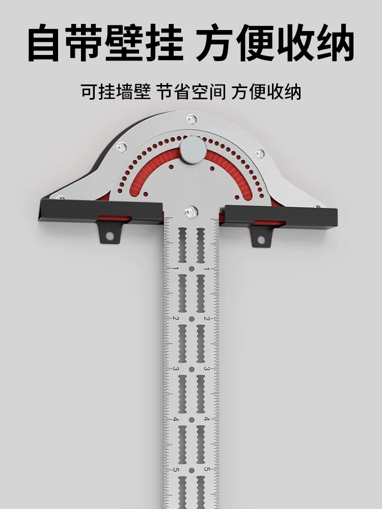 مسطرة النجارة متعددة الوظائف مسطرة الحافة مسطرة زاوية مقلم متري وأداة قياس إمبراطورية نصف دائرة متحركة