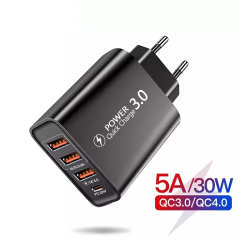 PD Quick Charger 3.0 USB Port Charger EU Plug Phones Fast Charger Quick Charging For iPhone Xiaomi Huawei Samsung Oneplus Realme