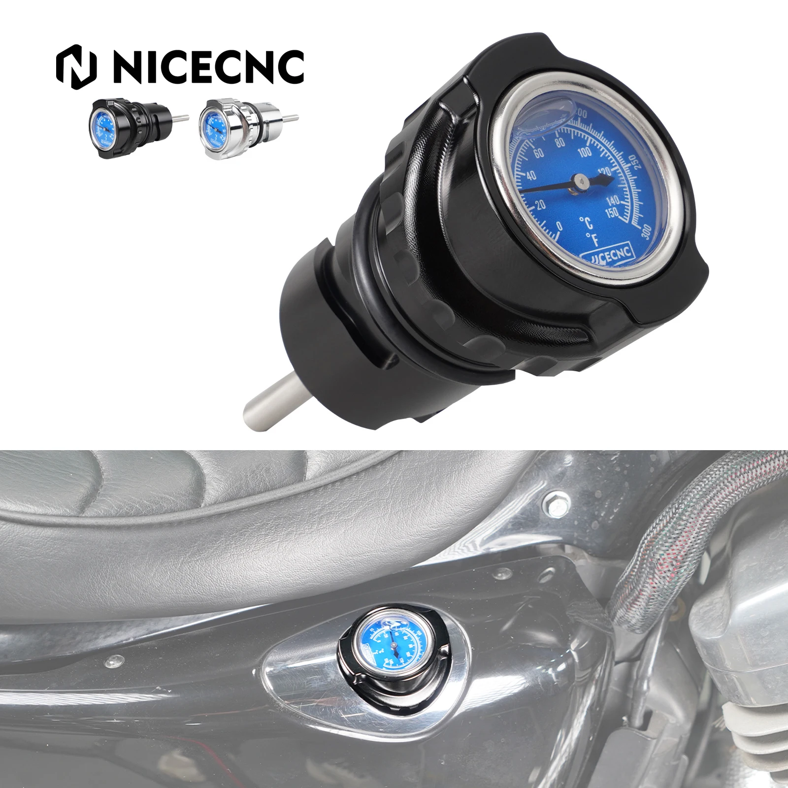 

Oil Dipstick Temperature Gauge for Harley Sportster 883 1200 SuperLow Forty-Eight Custom Low Nightster Roadster Iron 883 1200