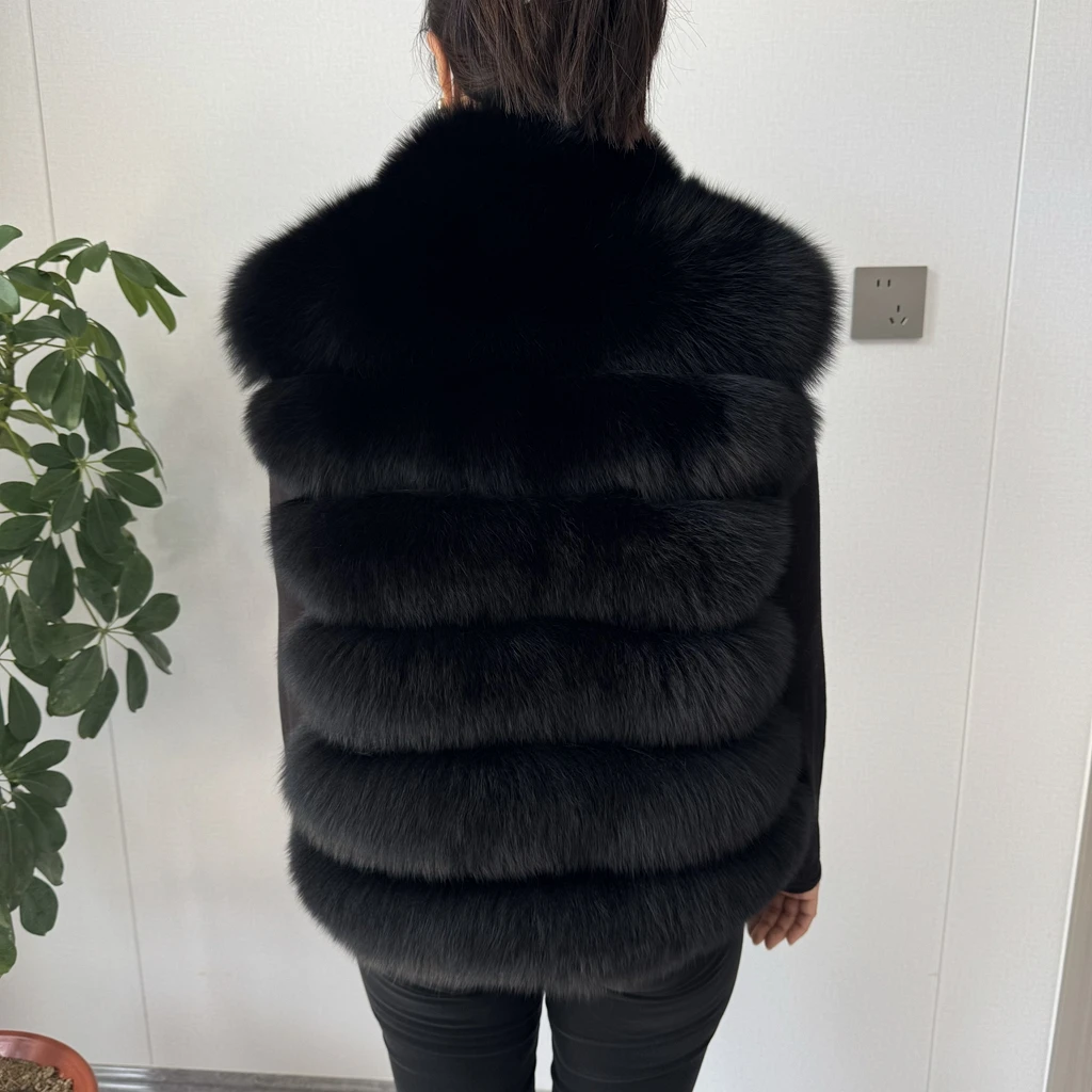 2026 NEW style Fox Fur Coat Real Winter New Outwears Women's Fashion Luxury Jacket High Quality Clothing Natural And Stand Colla