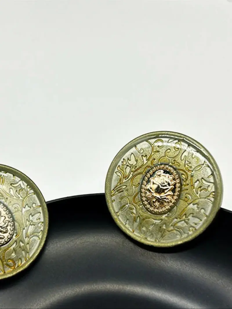 10 pièces de 25mm vert rétro Rose bouton en métal cousu à la main hommes et femmes costume veste bouton