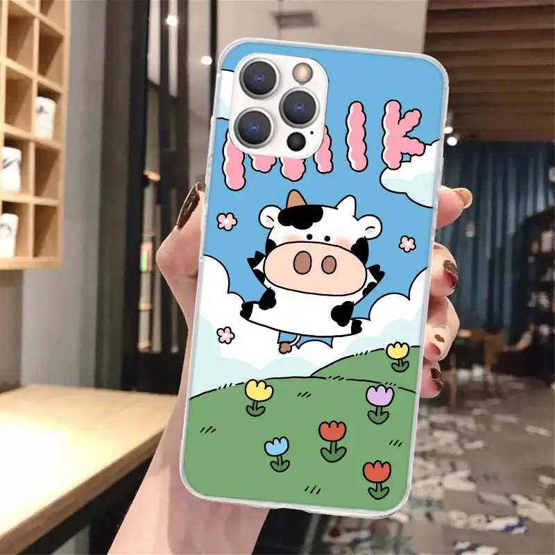 Dairy Cattle Cow Speckle Cute Soft Phone Case For iPhone 16 15 14 13 12 11 Pro Max X XR XS 7 Plus 8 + SE 2020 Pattern Customized