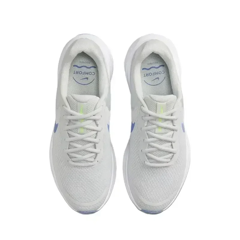 ナイキ REVOLUTION 7 快適で多用途、耐久性に優れた女性用ローカット カジュアル ランニング シューズ、グレー ブルー