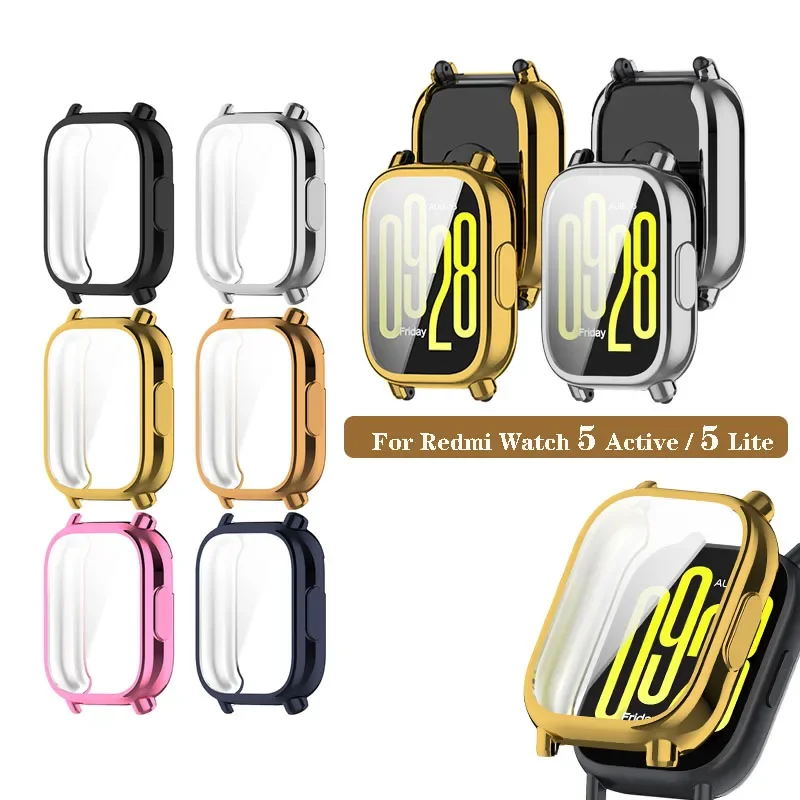 غطاء حماية كامل ناعم مطلي بالبولي يوريثان الحراري لهاتف Redmi Watch 5 Active / 5 Lite