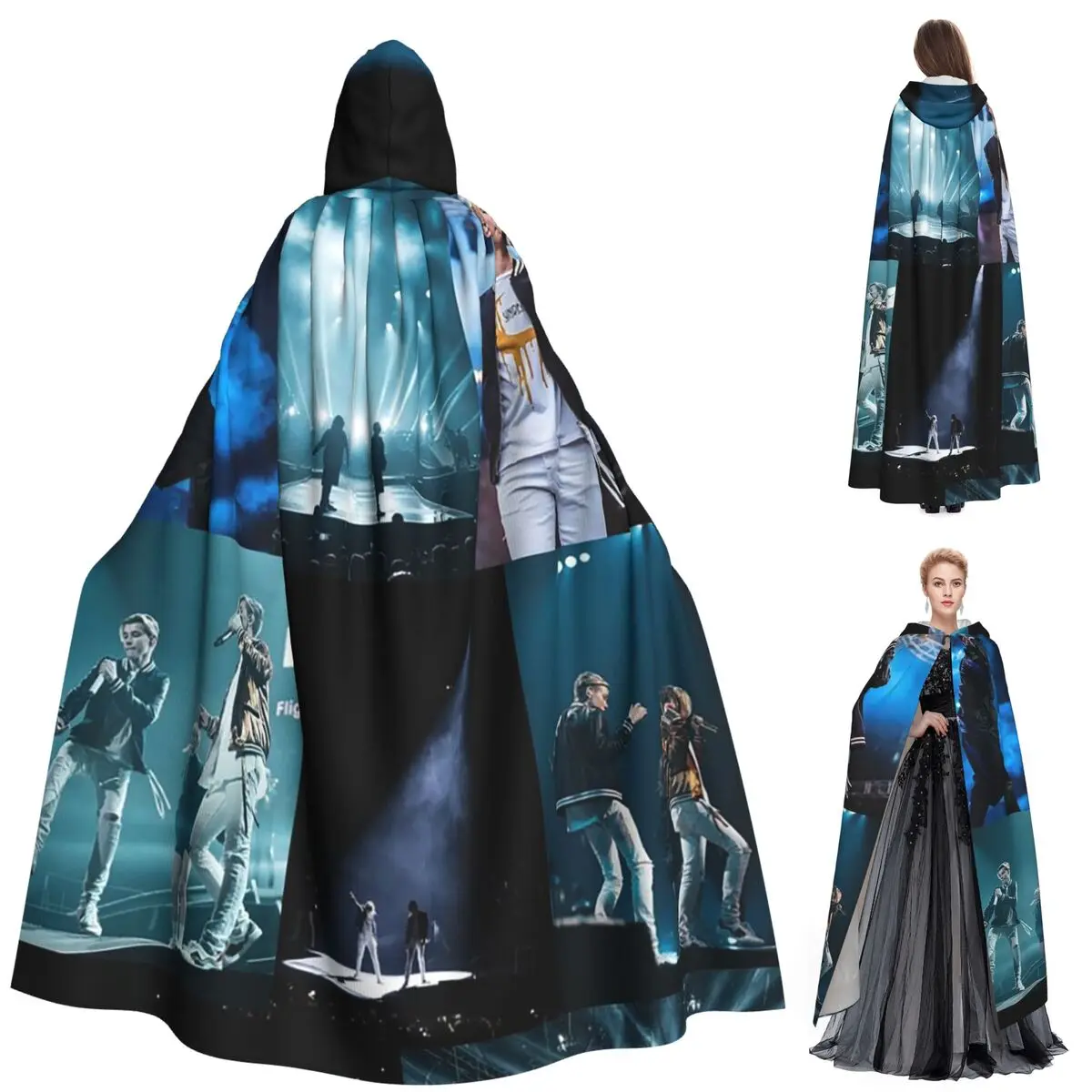 

Маркус и Мартинус Швеция Норвегия Евровидение Длинный плащ с капюшоном Ведьма Средневековый костюм Косплей Накидка Хэллоуин Вампир Взрослый унисекс