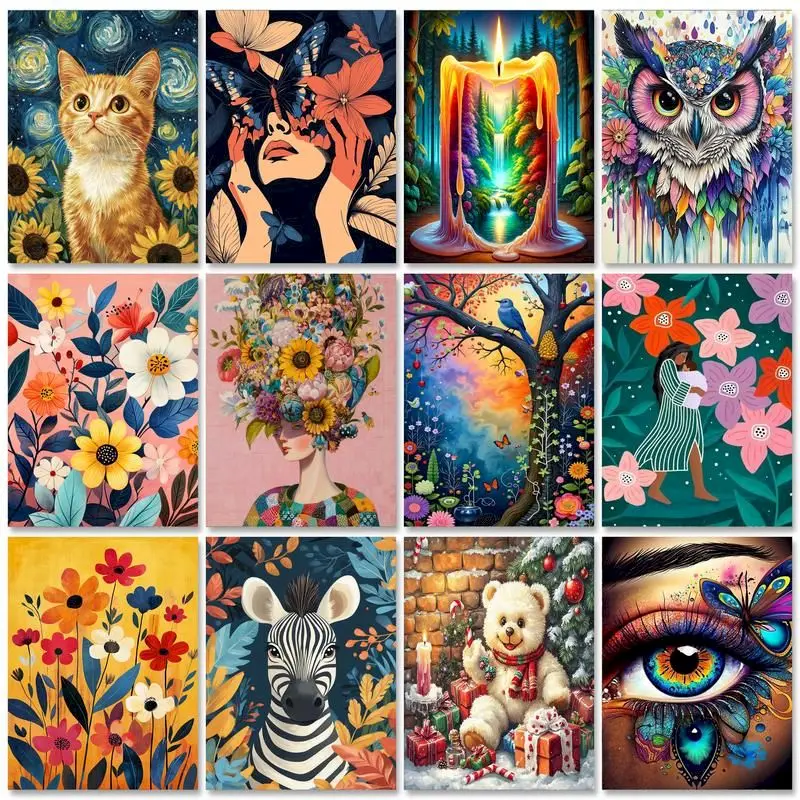 

SDOYUNO Animals Painting By Numbers For Adults DIY Kits HandPainted Drawing Coloring By Number On Canvas With Framed Oil Picture