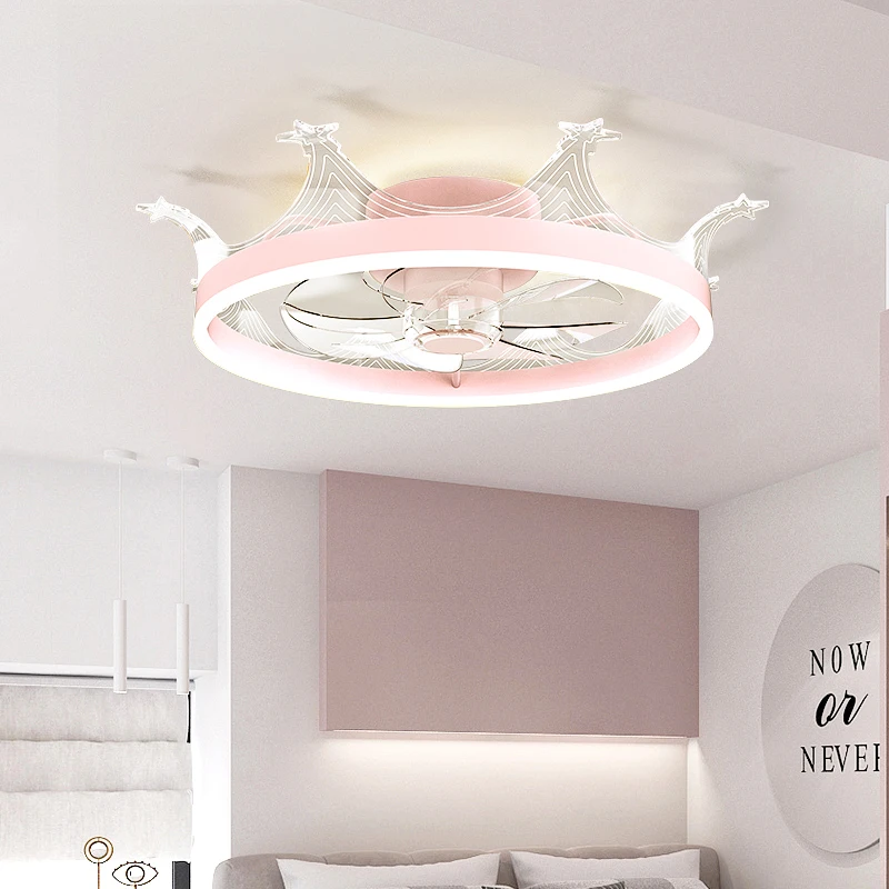 chandelier fans fixtures Electric fan remote control home Children's Bedroom decoration silent Ventilation lamp