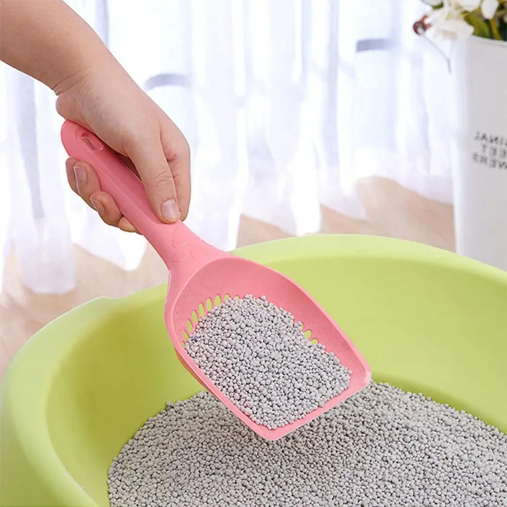 Stainless Steel Metal Cat Litter Scoop Ergonomic Handle Pets Poop Sifting Tool Non Stick Mesh Litter Box Scooper