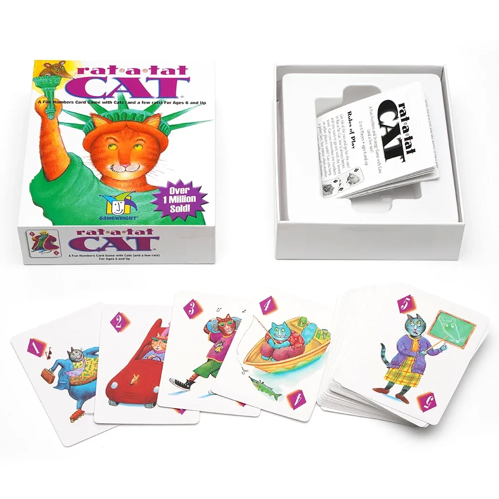 Rata Tat Roll Cat - Jeu de cartes avec chiffres amusants avec chats (et quelques rats) pour les 6 ans et plus ﻿ Jeu de société