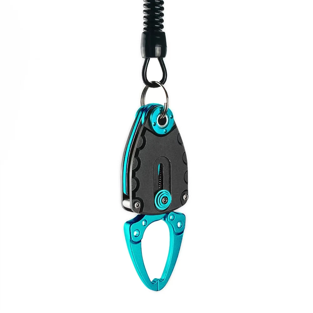 DNDYUJU Outdoor Tragbare Schloss Angeln Grip Fisch Lip Clip Klapp Greifer Ultra Licht Gewicht Mit Retention Seil Angelgerät – Detail 4