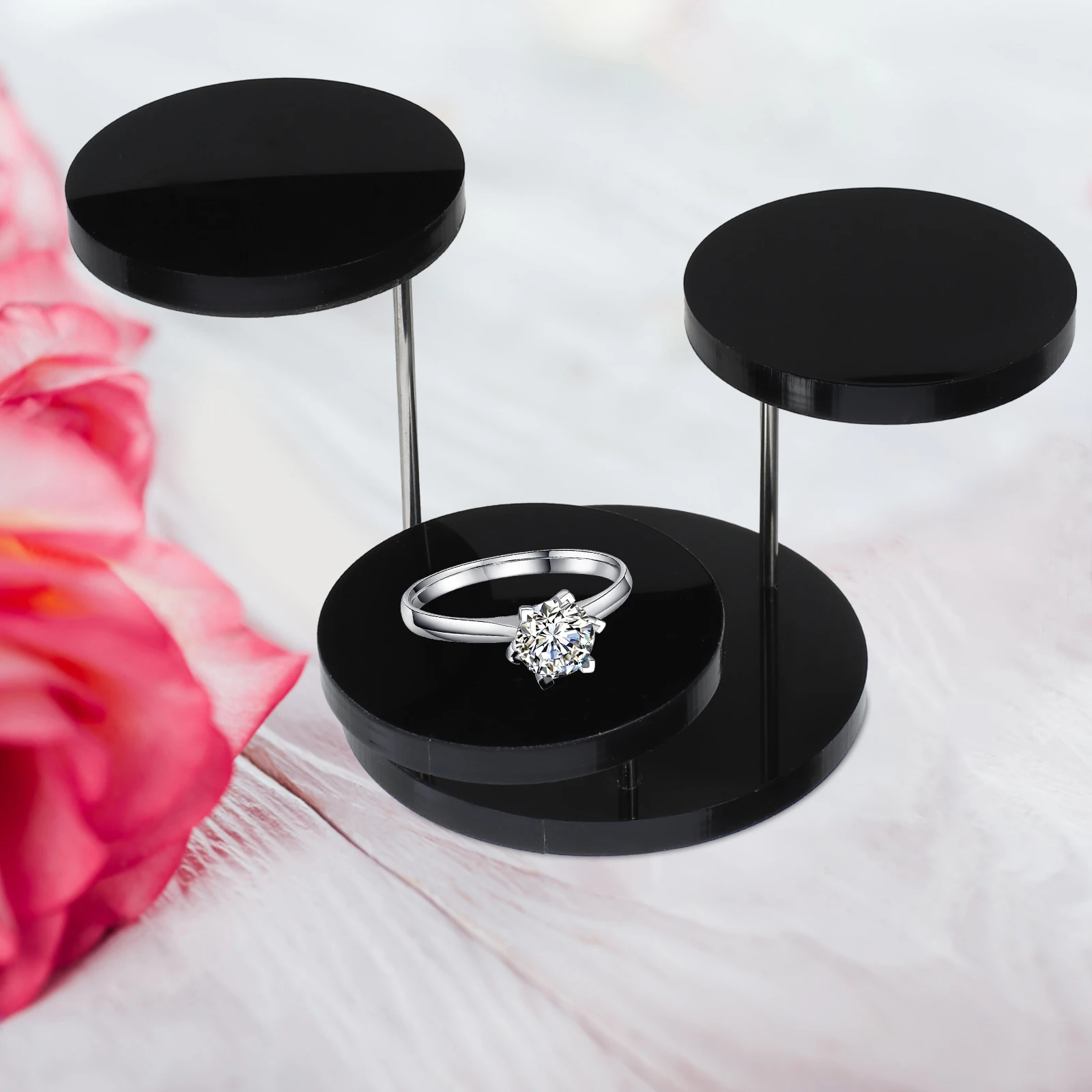

3 Tier Display Jewelry Holder Jewelry ganizer St White Round Rotating Ring Holder Rack Desktop ganizer Storage