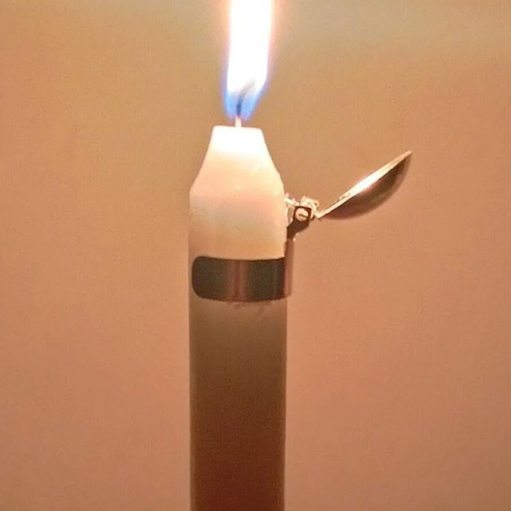Gold Silber Automatischer Kerzenlöscher, Feuerlöscher, Kerzenflamme, sicherer Docht, Flammenlöschclip für Zuhause, drinnen und draußen