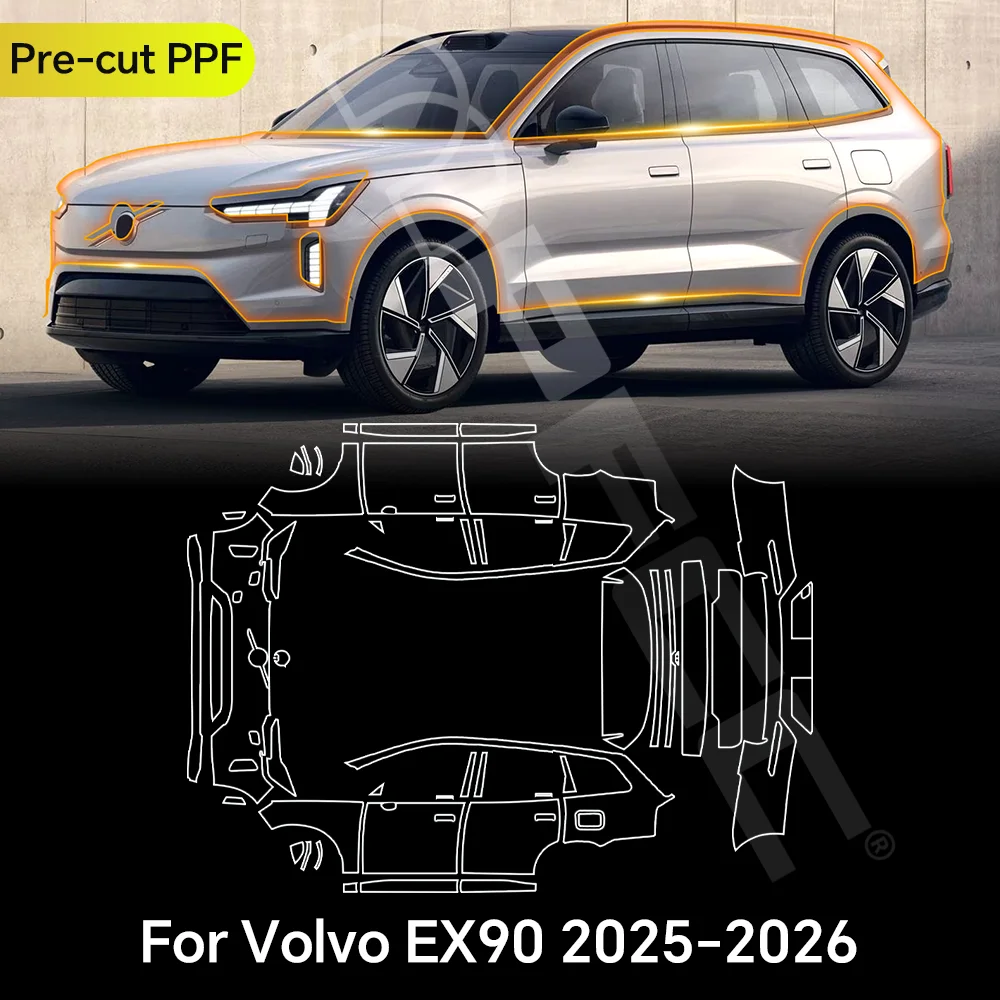 

For Volvo EX90 2025 TPU Paint Protection Film Clear Bra Car Body Pre-cut PPF Anti-scratch Resistant Repairable Invisible Cover