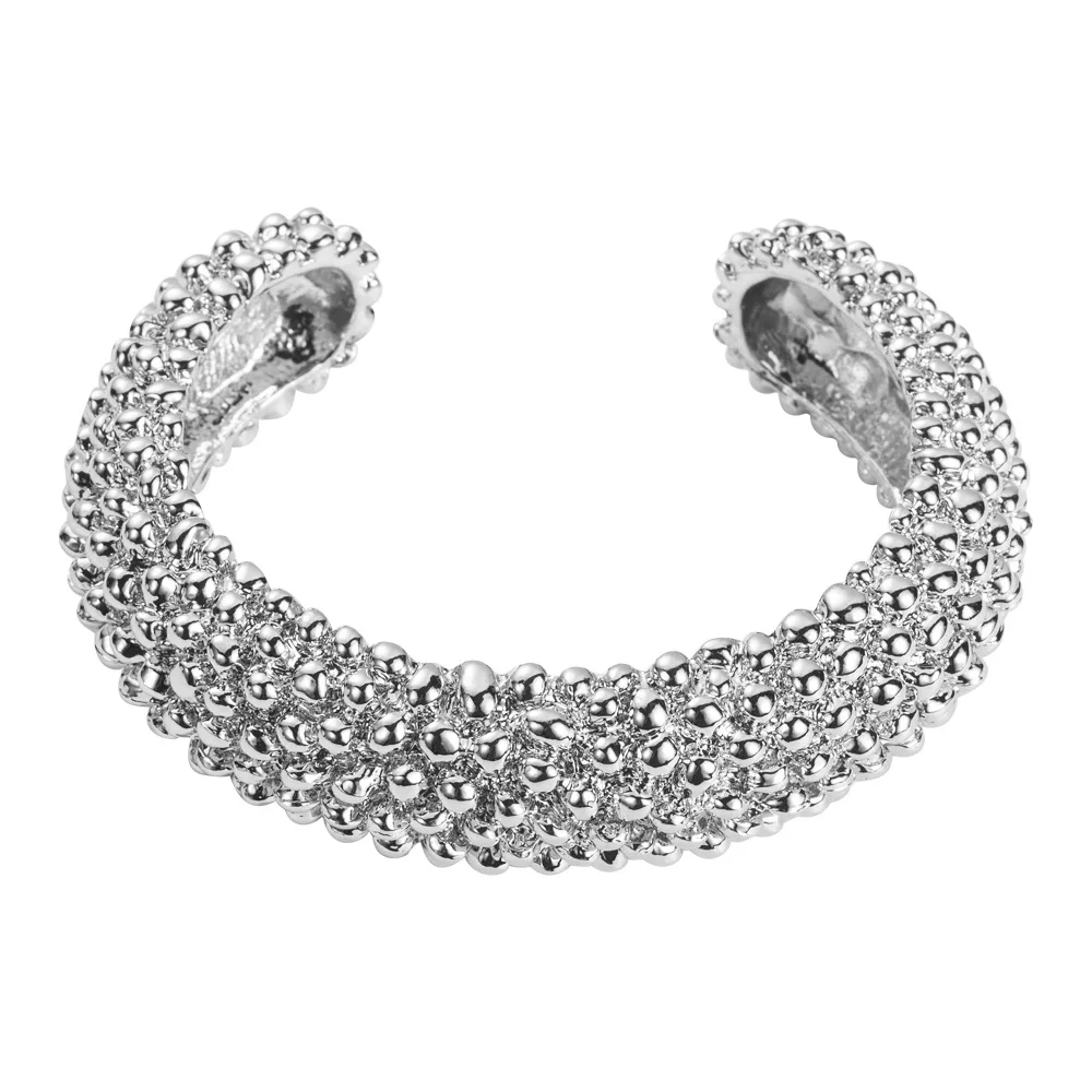 Design Retro Metal Spiral Ball Open-Ended Female Gold Luxury Advanced Bracelet Accessory