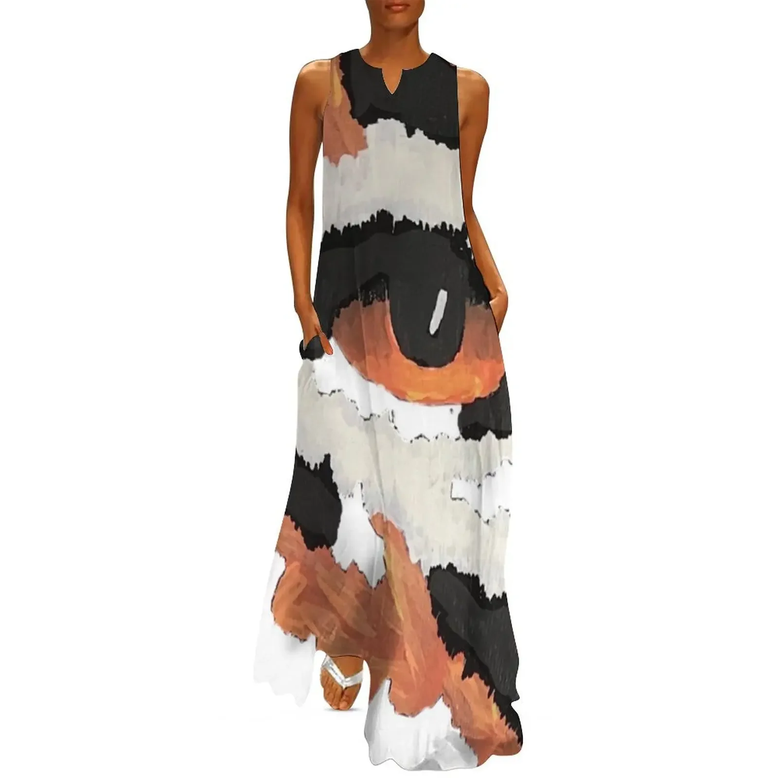 

eye of the tiger Long Dress beach outfits for women Women's clothing summer dress womens 2025 beach dresses Dress