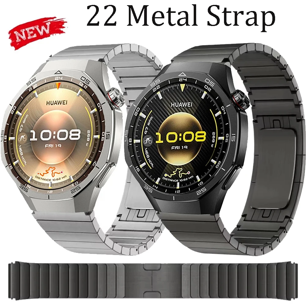 22mm Original Buckle Titanium Band For Huawei Watch GT6 Pro/GT6/5/4/3 46mm Metal Bracelet For Garmin Forerunner 970 570 965 Belt