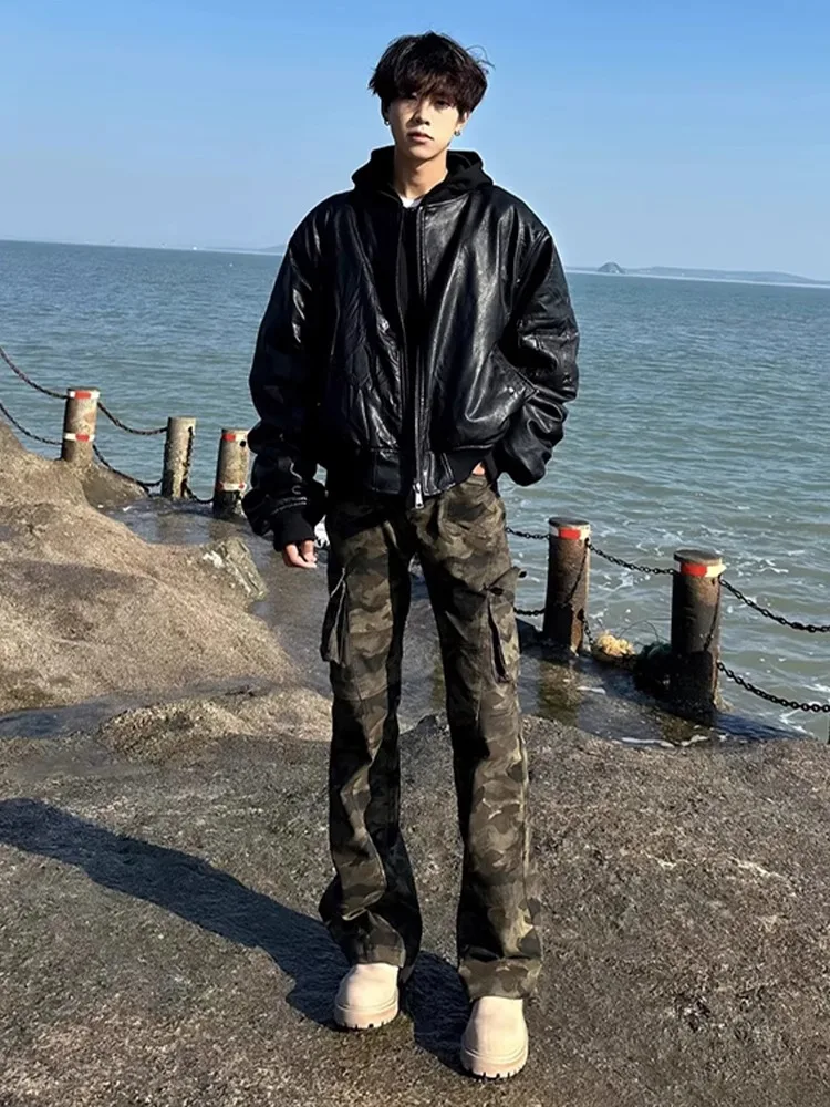 

Мужские джинсы Slim Fit в стиле американского стритстайла, камуфляжные, осенне-зимние, прямые, рабочие, модные, брендовые, стильные...