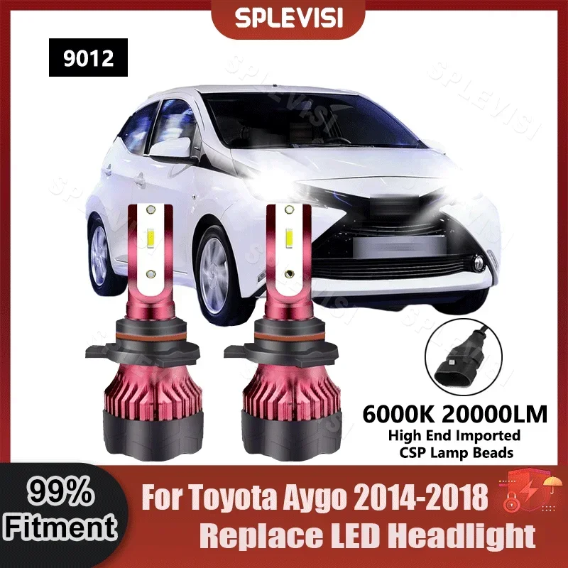 

2x 6000K 9012 LED Headlamp 9V-36V For Toyota Aygo 2014 2015 2016 2017 2018 Replace Car Headlight Bulbs luces led para auto