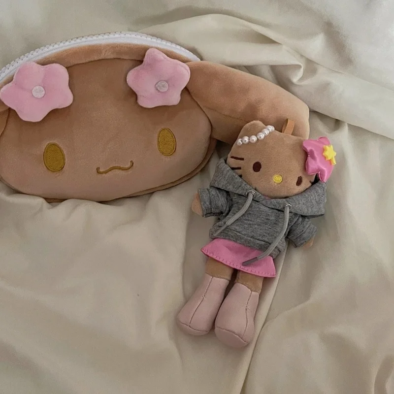 Simpatico cane moka marrone peluche astuccio per matite scolastiche borsa per il trucco portatile Sanrio Cartoon moka Cinnamoroll borsa portamonete regalo