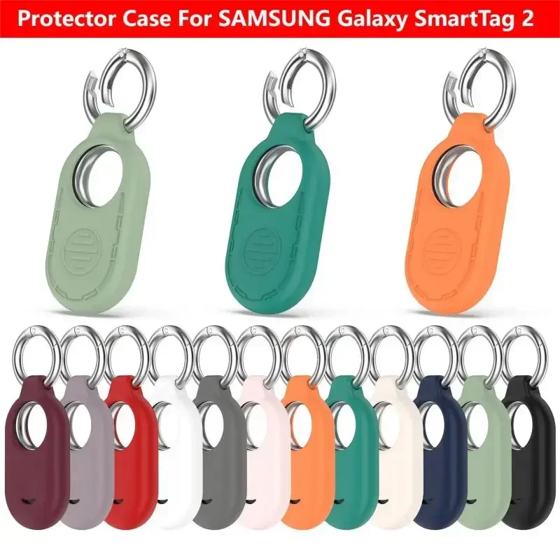 เคสป้องกันสำหรับ Samsung Galaxy SmartTag2ซิลิโคนป้องกันการสูญหายเคสสมาร์ทแท็ก2พวงกุญแจหนังสำหรับสุนัข