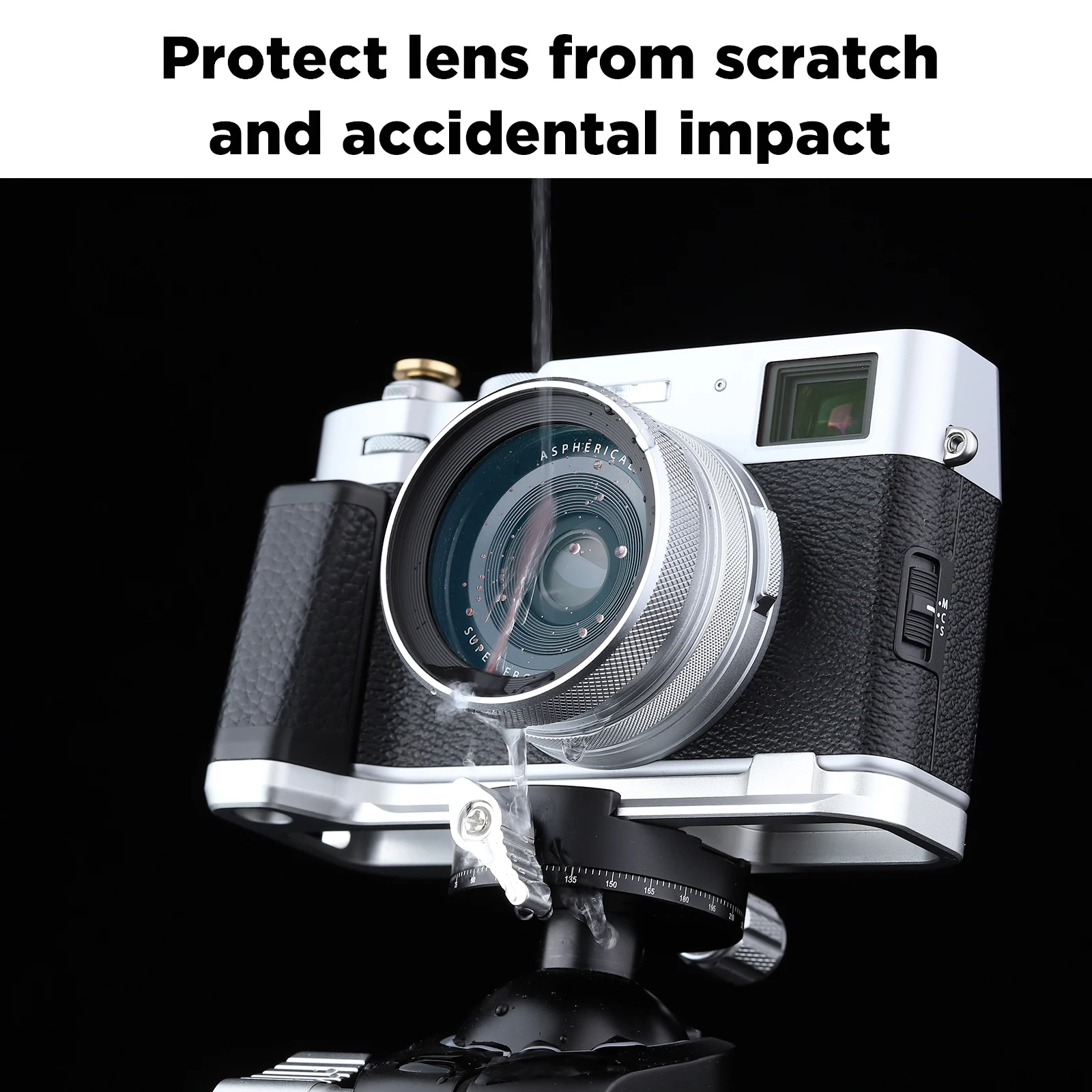 Haoge LUV-X54W Metall-Gegenlichtblende mit MC UV Mehrfach Beschichtetem Ultraviolett-Objektivfilter für Fujifilm Fuji X100VI X100V Kamera Silber – Detail 10