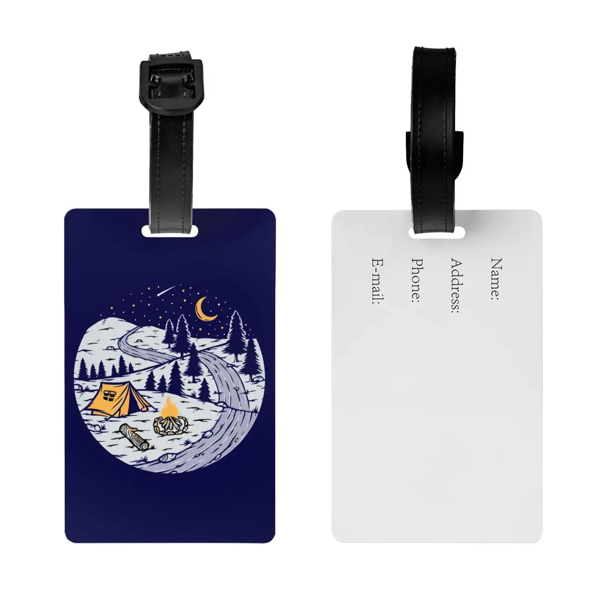 Custom Mountain Campers Adventure Camping Luggage Tags Custom Baggage Tags Privacy Cover Name ID Card