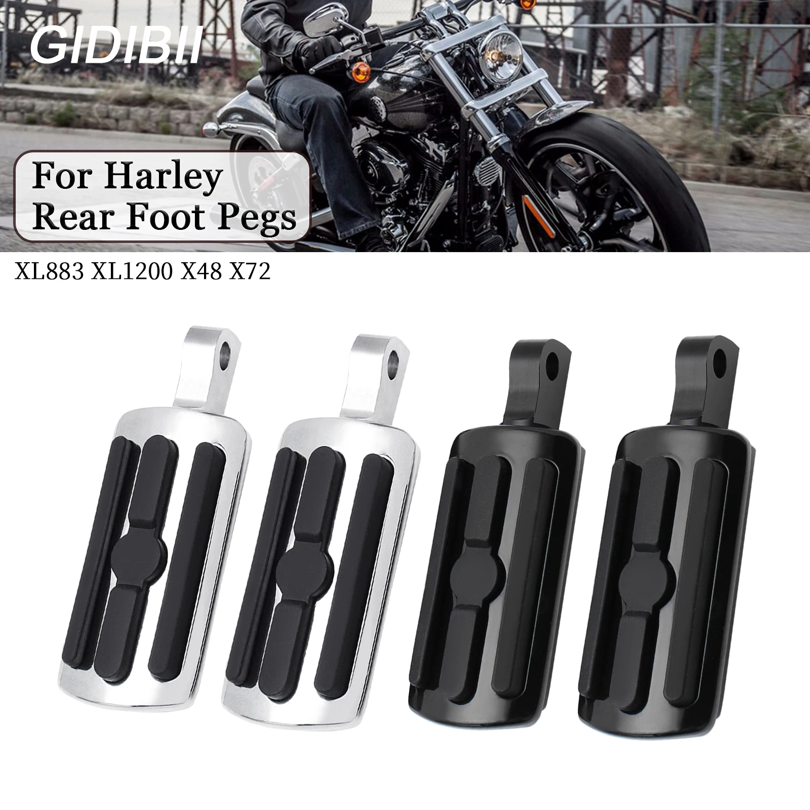 

1 Pair Driver/Passenger Footpegs Set For Harley Sportster XL883 XL883C XL883L XL883R XL1100 XL1200 XL1200C XL1200R XL1200S