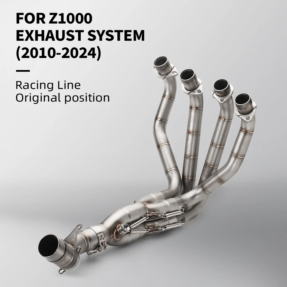 

Motorcycle Exhaust System Modify Stainless Front Link Pipe Slip-on Optional Original Interface For Kawasaki Z1000 2010-2024