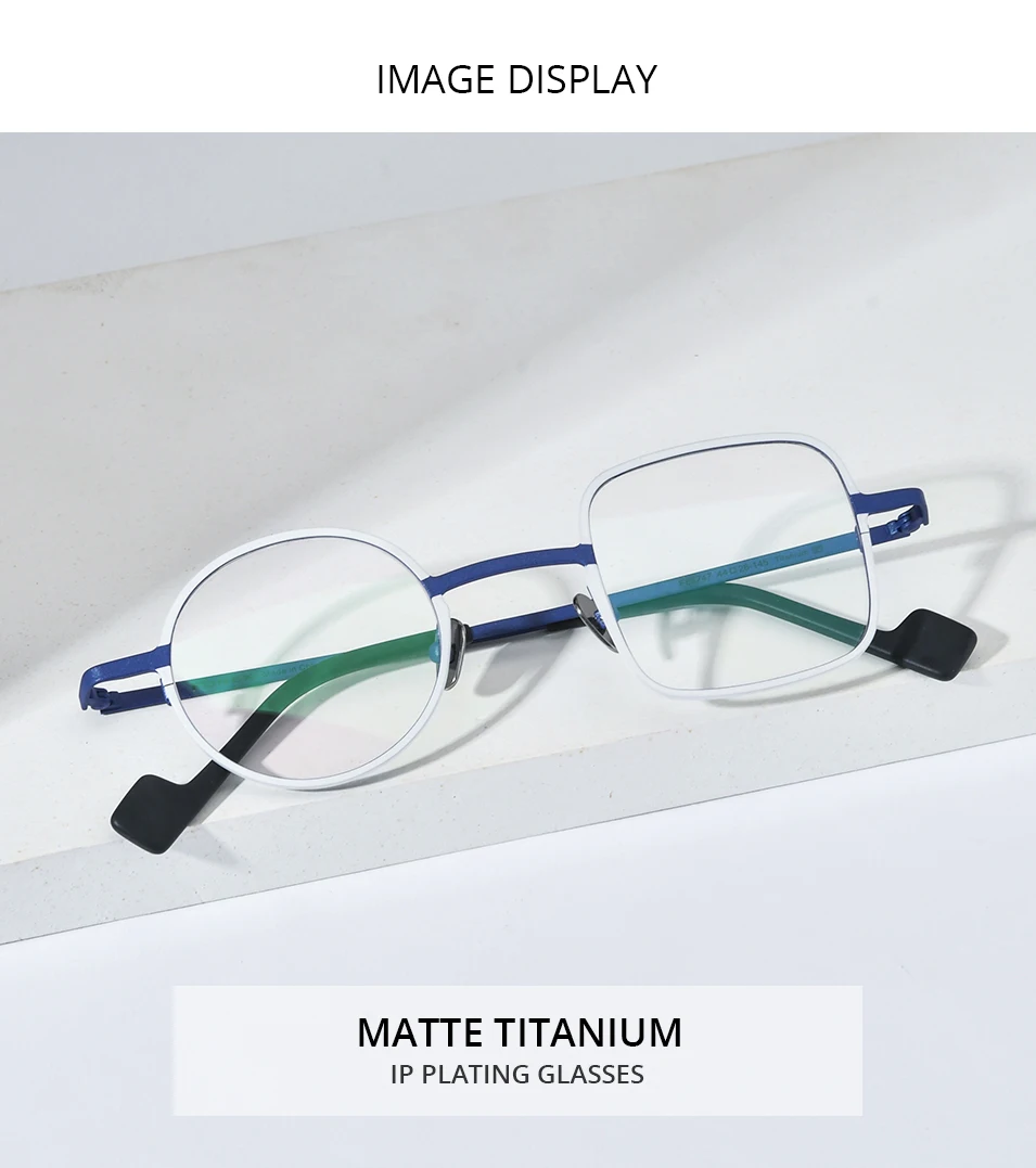 FONEX Reines Titan Brille Rahmen Frauen 2025, Neue Mode Marke Design Unregelmäßige Brillen Männer Ultraleicht Japanische Brillen 85801 – Detail 13