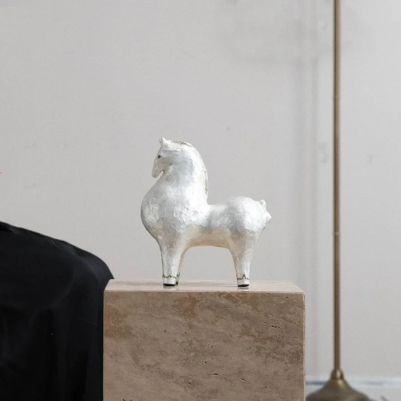 Escultura  Caballo en Concha, Adorno  Arte en Concha, Estatua  Animal, Decoración Creativa para Escritorio, Regalos  Luj