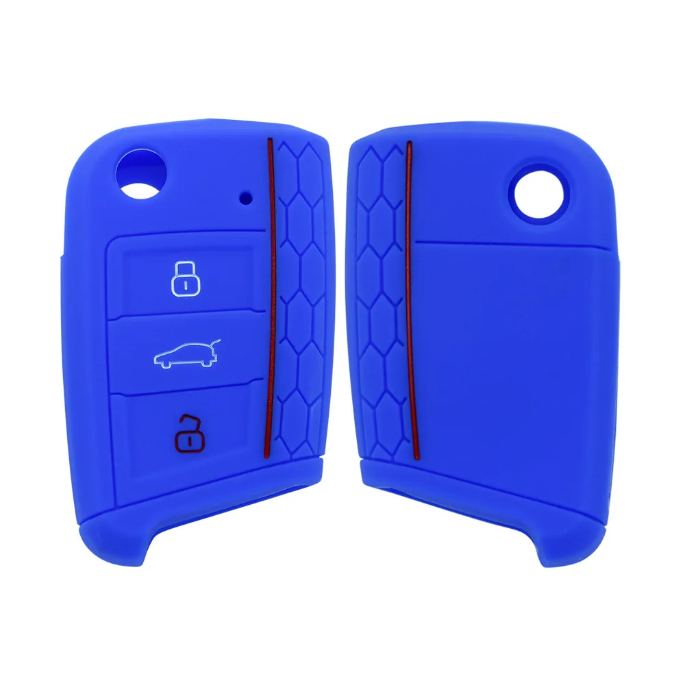 

Suitable for Skoda New Octavia Silicone Key Bag Korok Red Line Key Cover Golf7 Komic Remote Control Set