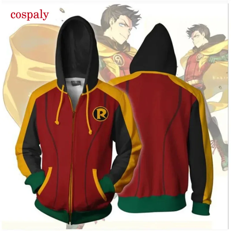 A Anime Teen Titans Go Hoodie Robin Cosplay Costume Autumn Spring Sweatshirt Men Women Pullover Jacket Coat Tops