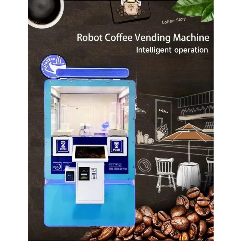 Customized High End Hand Grinding Coffee Vending Machine High Quality Automatic Coffee Making Selling Equipment