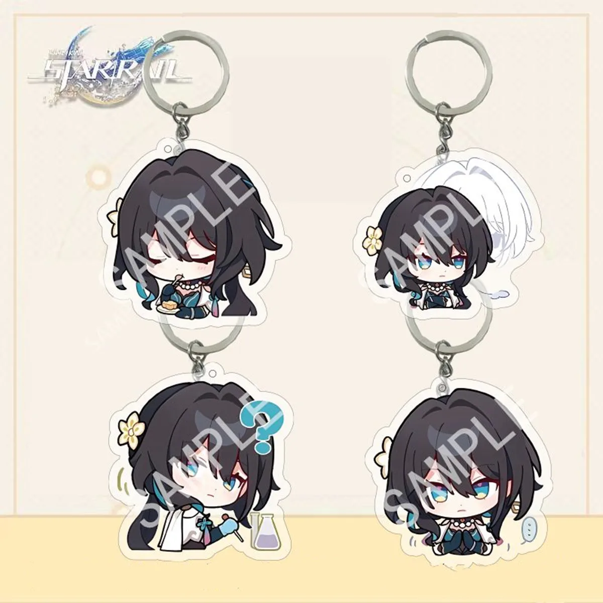 New Honkai: Star Rail Anime Keychain Ruan Mei Dr.Ratio Xueyi Cute Cartoon Pendant Keyring Backpack Jewelry Cosplay Badge Gift