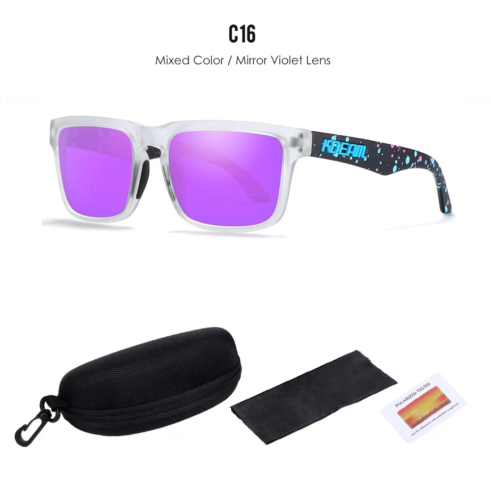 2025 Kdeam Polarisierte Sonnenbrille für Herren und Damen, Modische Unisex-Marke, Trendige Outdoor-Brille für Paare mit Roten Spiegelgläsern