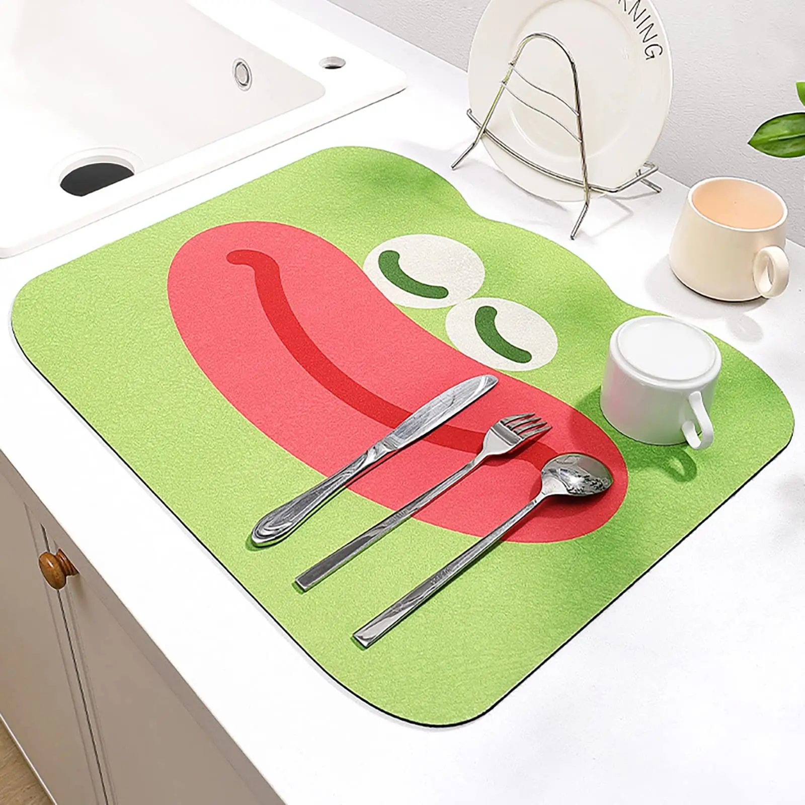

Dish Drying Mat Water Absorption Tableware Drying Mat for Kitchen Countertop Home Decoration Non-Slip Stain Resistant Mat