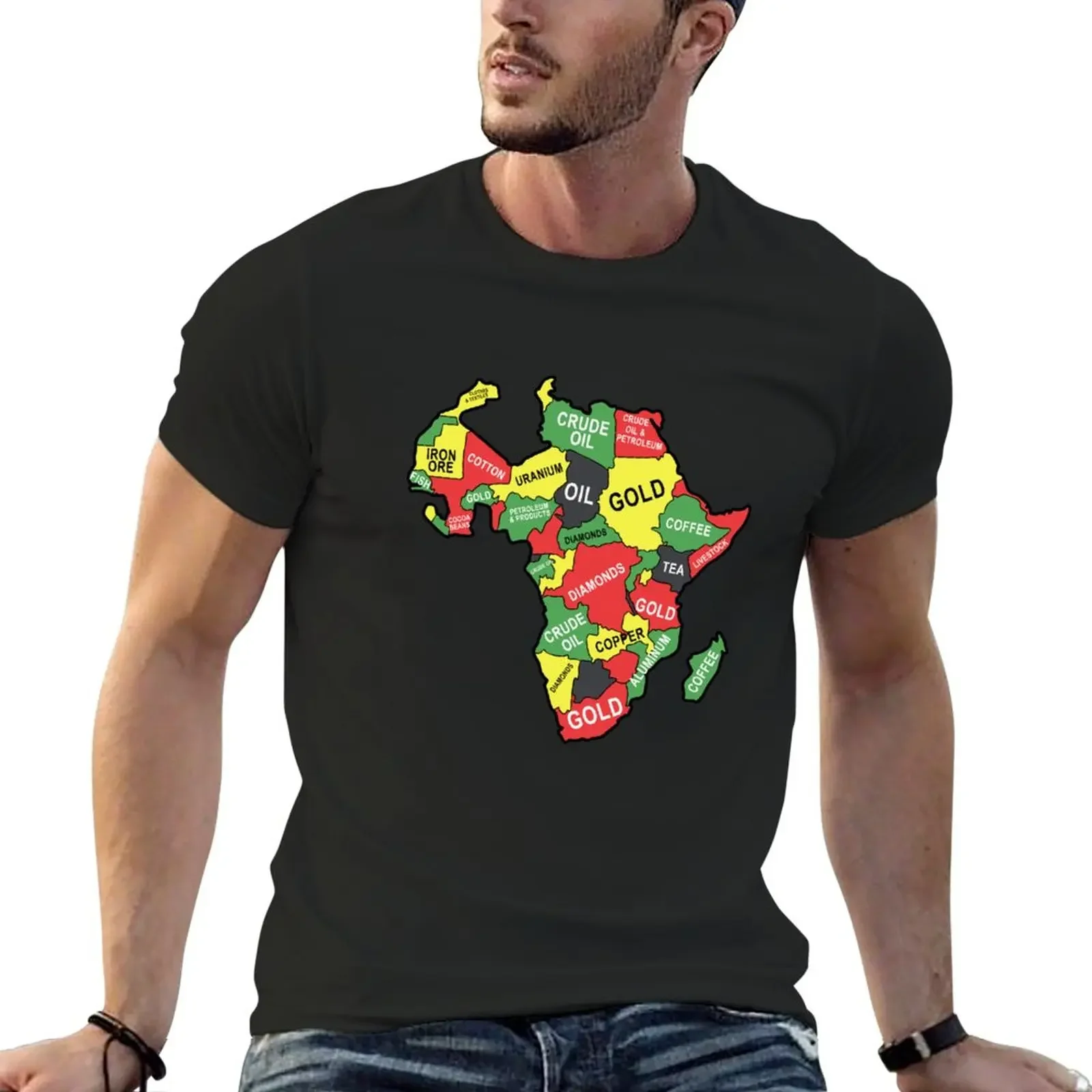 Africa map resources continent oil gold gift T-Shirt plain oversizeds vintage clothes mens champion t shirts